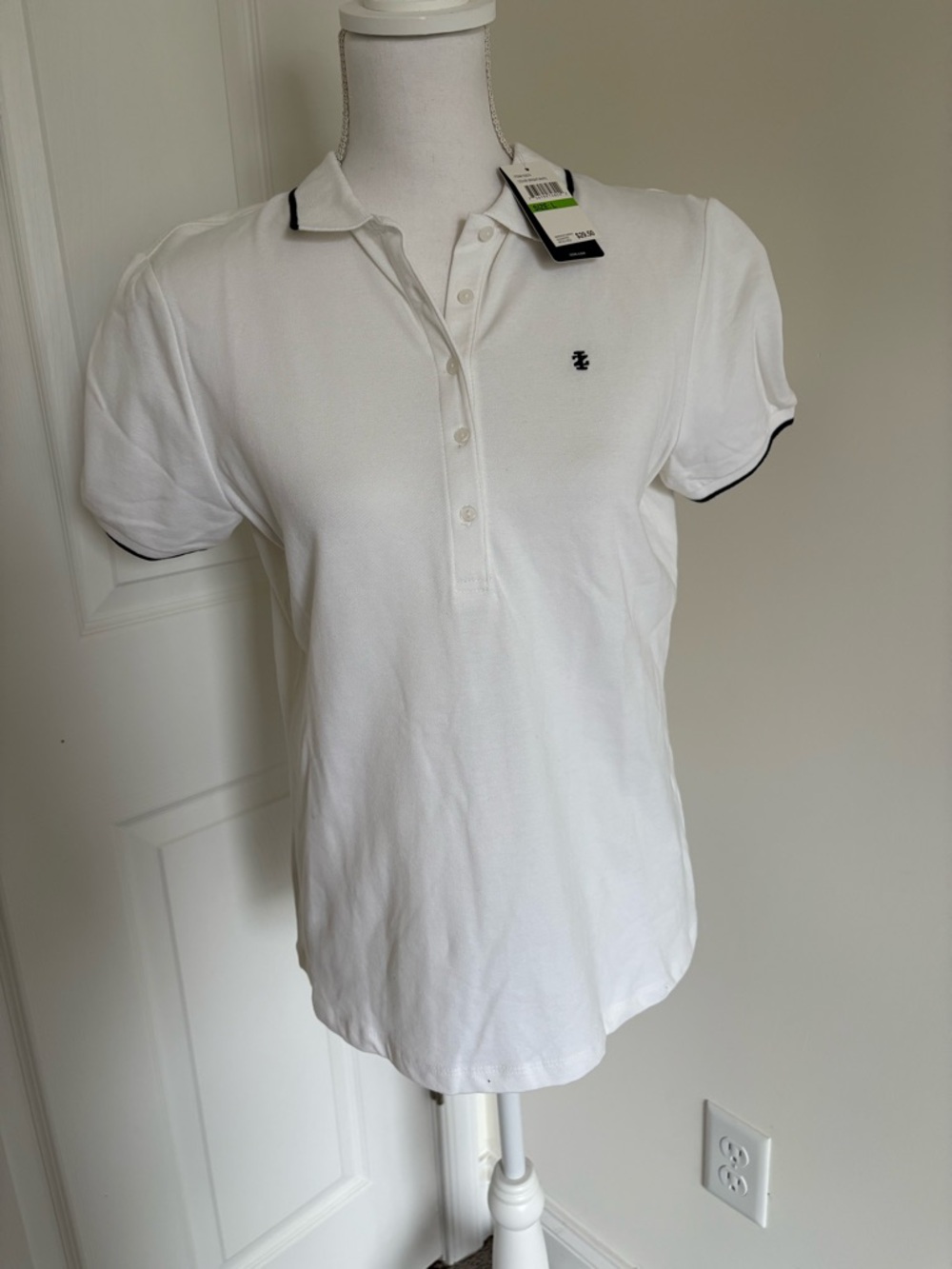 Izod White Polo with Black Embroidered Logo